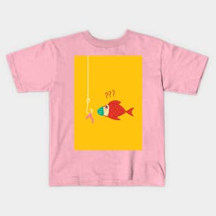 A Funny fish illustration when pandemic Covid-19 Kids T-Shirt